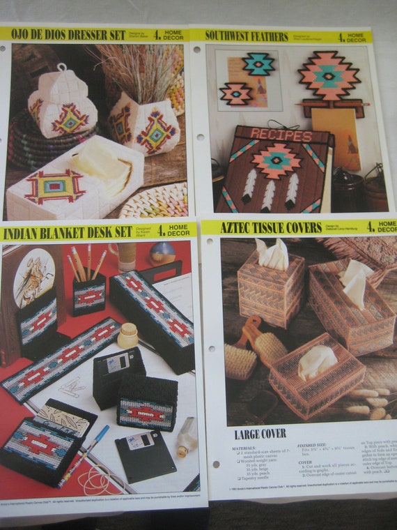 Southwest Indian Mug Insert NEW Plastic Canvas Pattern//Instructions Leaflet