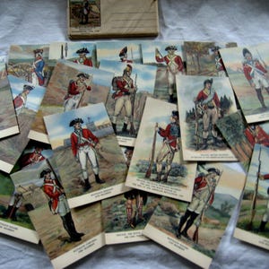 Revolutionary War Postcards, British Regiments, Conderoga, Alex R. Cattley, The Royal Regiment of Artillery Ticonderoga, 19 Vintage Postcard