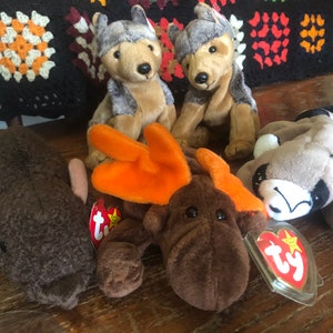 TY Beanie Babies Forest, Plains Theme Animals, You Choose, Ringo Raccoon, Roam Bison