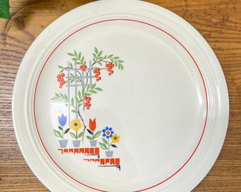 1930s Steubenville Art Deco Dinner Plate // Farmhouse // Prairie // Country // Vignette // Antique Home Decor