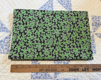 1920s Fabric Yardage // True Vintage Sewing Fabric // Cotton // Flannel // Art Deco // Paisley // Green and Black
