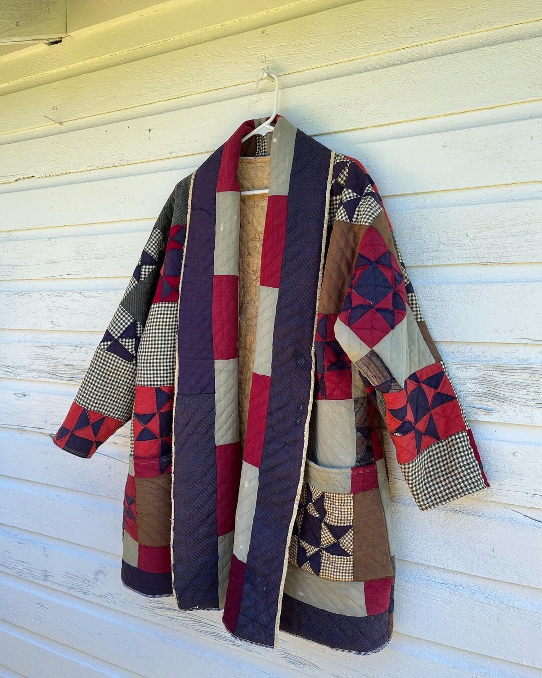1900s Ohio Star Quilt Duster // Handmade Coat Made From Antique Quilt ...
