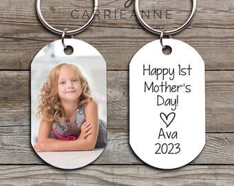 Mothers Day Gift For New Mom, Step Mom Gift, Personalized Gifts For Mama, 1st Mother's Day Custom Keychain For Women, Photo Gift For Mom
