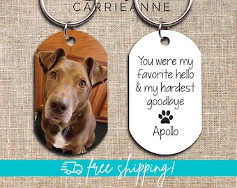 Pet Memorial Keychain, Custom Pet Keepsake, Loss of Dog Gift, Dog Photo Keychain