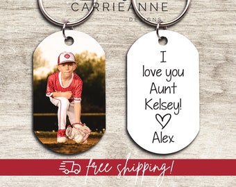 Personalized Aunt Keychain, Best Aunt Ever, Custom Auntie Gifts, Custom Photo Keychain Gift For Her, Aunt Birthday Gift, Promoted to Auntie