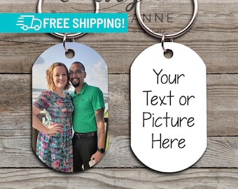 Custom Text Photo Keychain, Bridesmaid Gifts, Groomsmen Gifts, Personalized Keychain For Men, Unique Keychain Gift For Her, Gifts For Him