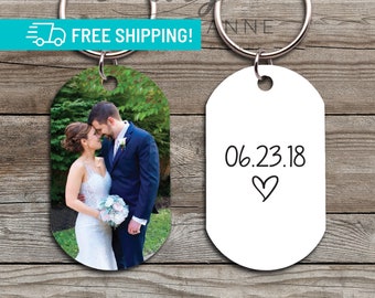 Personalized 1st Anniversary Gift, One Year Dating Gift For Her, Picture Keychain, Custom Wedding Gift, Unique Photo Gifts for Boyfriend