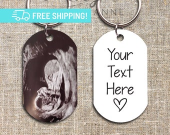 Custom Ultrasound Gift Newborn Photo Keychain, New Parents Gift, Expecting Mom Gift, Baby Sonogram Photo, New Dad First Fathers Day Gift