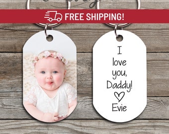 Valentines Day Gifts For Dad, Daddys Valentine Photo Keychain, New Dad Keychain For Men, Dad Keychain Gift From Kids, Daddys Valentine