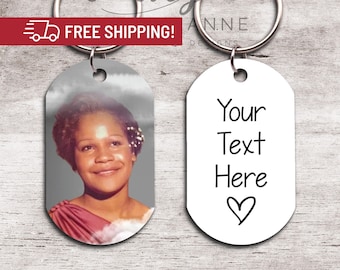 Custom Text Photo Keychain, Bereavement, Sympathy Gifts Quote Keychain, Memorial Gift For Loss of Father, Memorial Gift For Loss of Mother