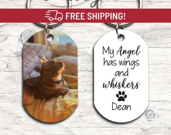 Personalized Cat Memorial Gift, Custom Cat Keychain Pet Memorial Gift, Pet Loss Gift, Pet Sympathy Gift for Cat Dad, Pet Remembrance Gift