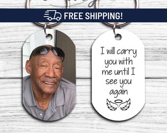 I Will Carry You With Me Until I See You Again, Memorial Gift For Loss of Loved One, Memorial Keepsake, Unique Sympathy Gift, Photo Memorial
