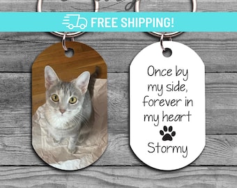 Loss of Pet Gift, Personalized Cat Loss Pet Memorial, Cat Memorial Gift, Pet Gift, Cat Custom Photo Keychain, Cat Keychain, Cat Owner Gift