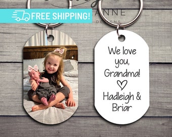 Grandma Keychain, Mothers Day Gift, Picture Keychain Grandma Birthday Gift, Nana Gifts For Grandparents, Personalized Gifts for Grandma