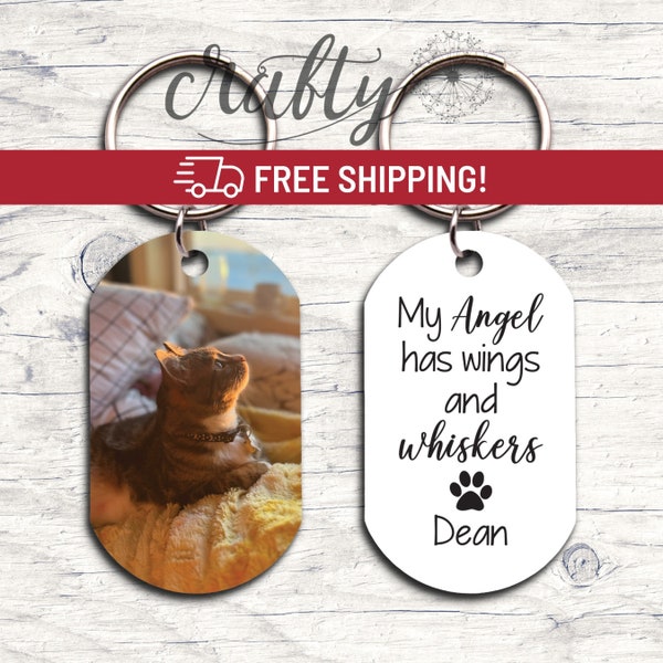 Personalized Cat Memorial Gift, Custom Cat Keychain Pet Memorial Gift, Pet Loss Gift, Pet Sympathy Gift for Cat Dad, Pet Remembrance Gift