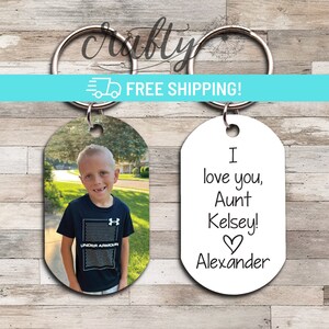 Personalized Aunt Keychain, Best Aunt Ever, Custom Auntie Gifts, Custom Photo Keychain Gift For Her, Aunt Birthday Gift, Promoted to Auntie