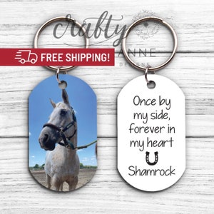 Personalized Horse Memorial Picture Keychain, Horse Memorial Gift, Custom Loss Keepsake, Sympathy Gift, Horse Bereavement Pet Loss Gifts