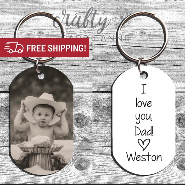 Custom Photo Dad Keychain for Men, Fathers Day Gift from Daughter, Step Dad Gift, Dad Gift from Kids, Bonus Dad Gift, First Fathers Day Gift