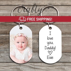 Valentines Day Gifts For Dad, Daddys Valentine Photo Keychain, New Dad Keychain For Men, Dad Keychain Gift From Kids, Daddys Valentine