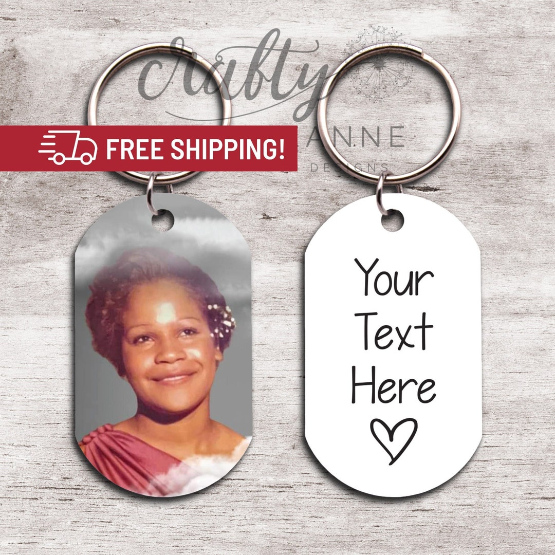 Custom Text Photo Keychain, Bereavement, Sympathy Gifts Quote Keychain