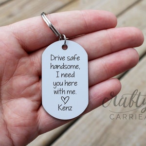 Drive Safe Handsome Valentines Gift for Him, Drive Safe Keychain, Customized Photo Gifts For Boyfriend, Long Distance Boyfriend Photo Gift image 4