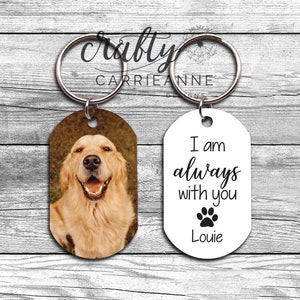 I am Always With You Pet Keychain, Pet Loss Gift, Pet Sympathy Gift, Custom Dog Picture Keychain, Pet Memorial Gift, Dog Remembrance Gift