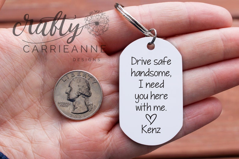 Drive Safe Handsome Valentines Gift for Him, Drive Safe Keychain, Customized Photo Gifts For Boyfriend, Long Distance Boyfriend Photo Gift image 8