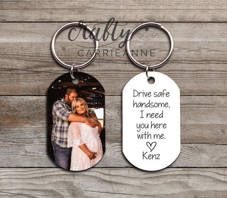 Drive Safe Handsome Valentines Gift for Him, Drive Safe Keychain, Customized Photo Gifts For Boyfriend, Long Distance Boyfriend Photo Gift image 10