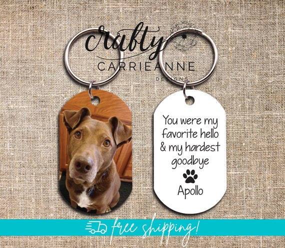 Pet Memorial Keychain, Custom Pet Keepsake, Loss of Dog Gift, Dog Photo Keychain