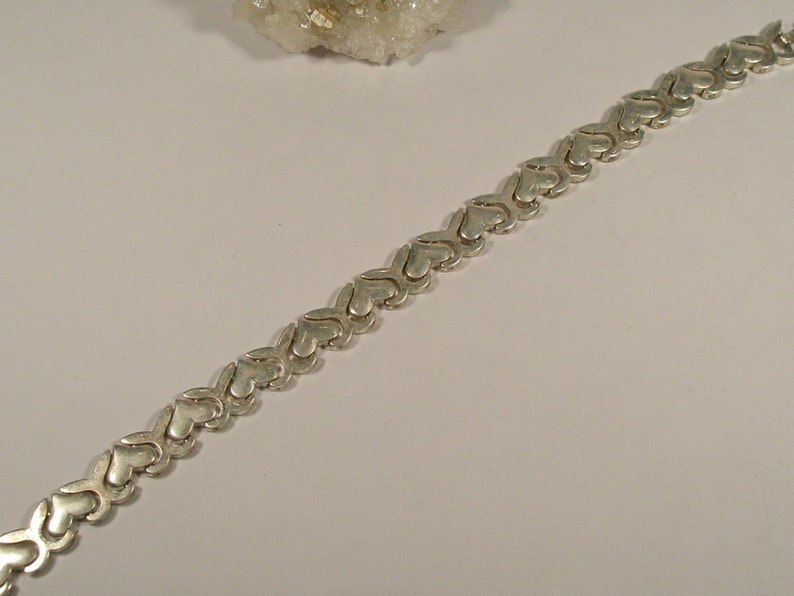 Vintage sterling silver heart bracelet