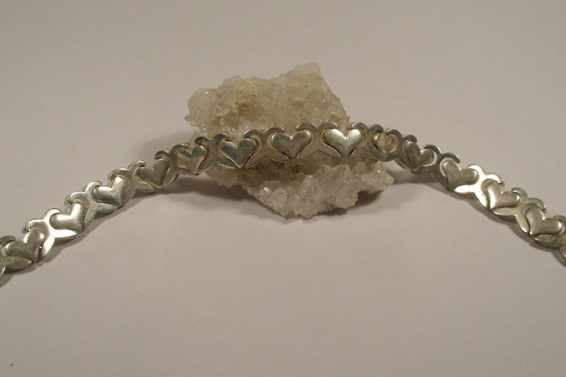 Vintage sterling silver heart bracelet