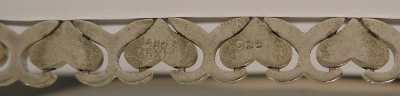 Vintage sterling silver heart bracelet