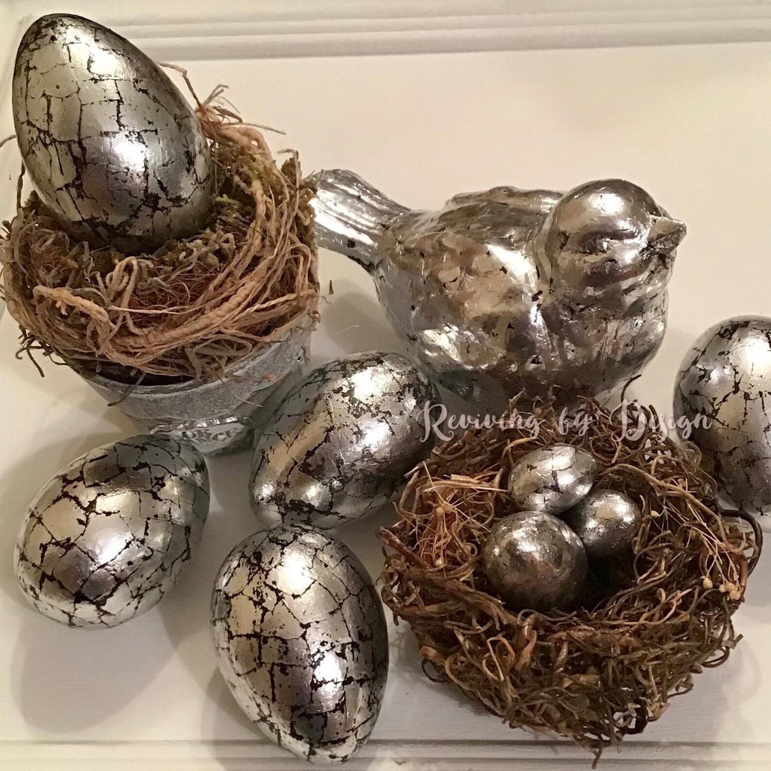 1 single Elegant Silver Antiqued Vintage Style Easter Egg - Etsy