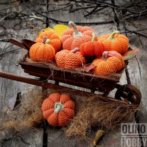 PUMPKINS SET of Crochet&Knitted Patterns 5-in-1 image 1