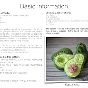 AVOCADO Crochet Pattern SET 3-in-1 for beginners image 2