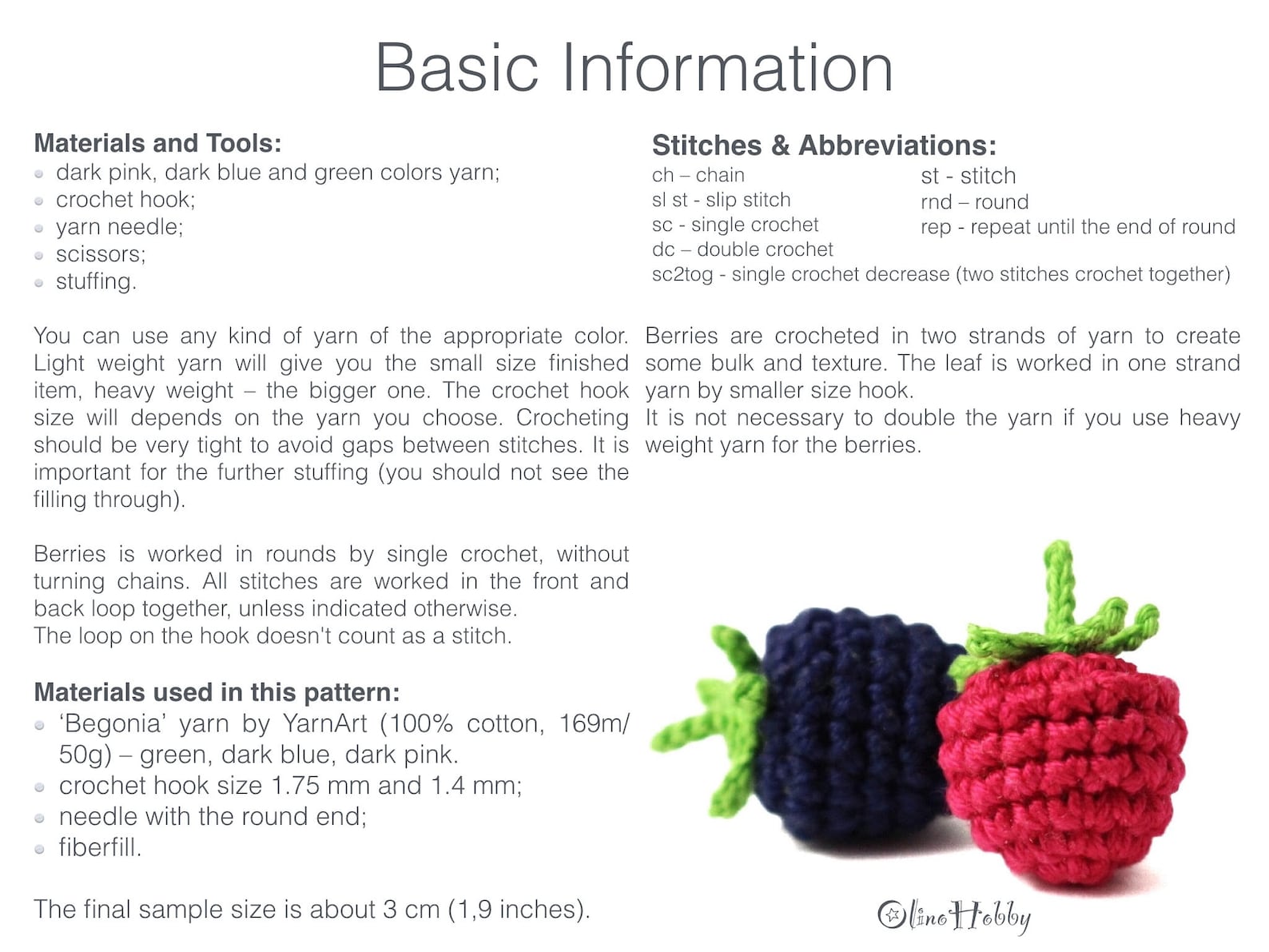 RASPBERRY BLACKBERRY Crochet Pattern PDF Crochet blackberry Etsy.de