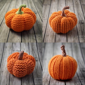 PUMPKINS SET of Crochet&Knitted Patterns 5-in-1 image 2