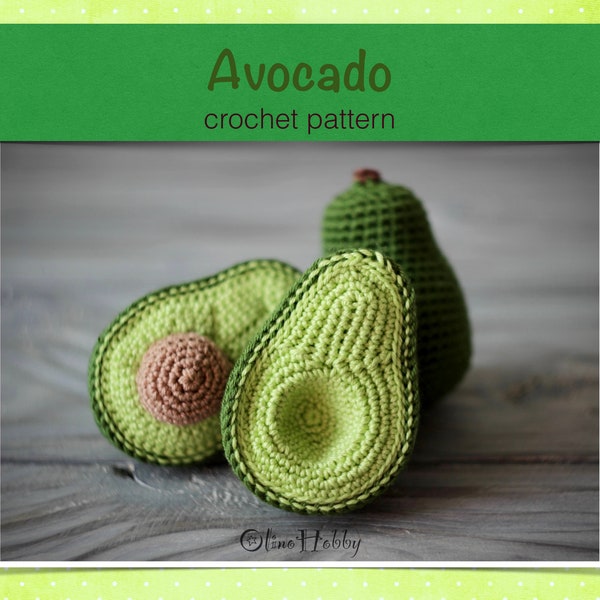 AVOCADO Crochet Pattern SET 3-in-1 for beginners