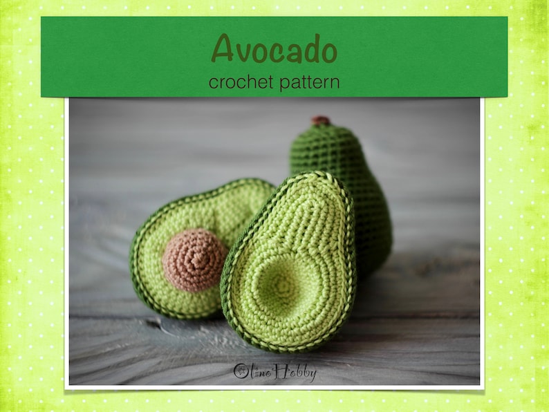 AVOCADO Crochet Pattern SET 3-in-1 for beginners image 1