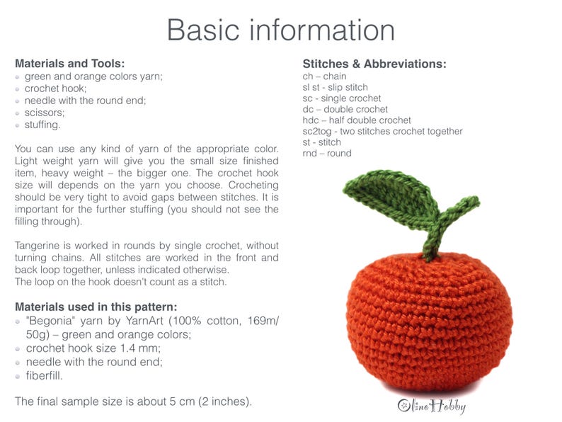 MANDARIN Crochet Pattern for beginners image 4