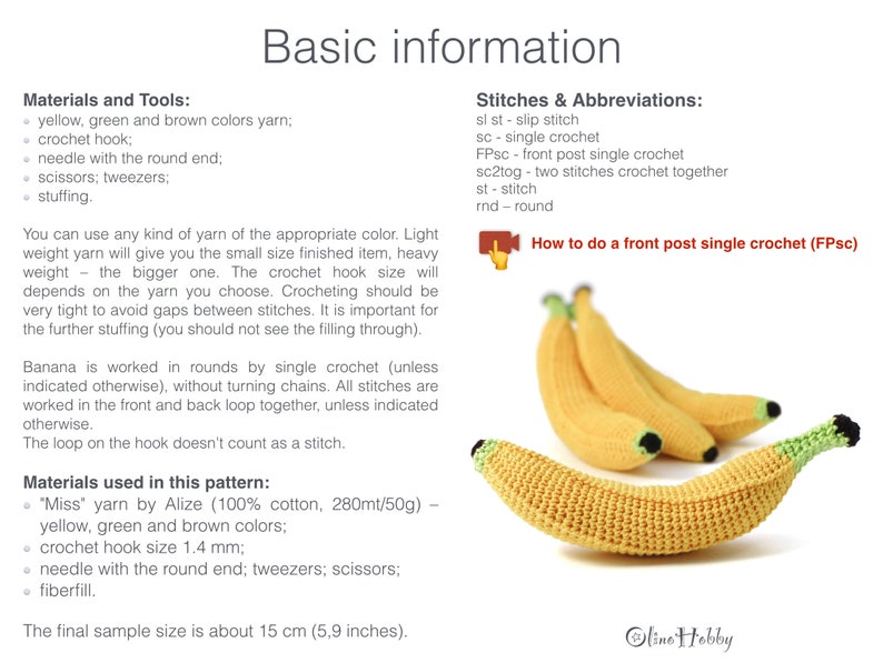 Banana Crochet Pattern for beginners image 2