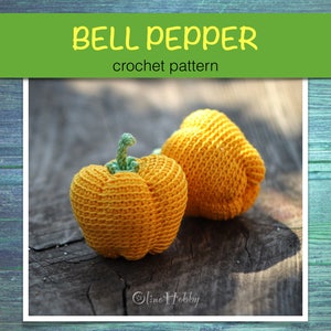 BELL PEPPER Crochet Pattern PDF - Crochet pepper pattern, Amigurumi bell pepper pattern Crochet paprika Vegetable pattern Play Food Patterns