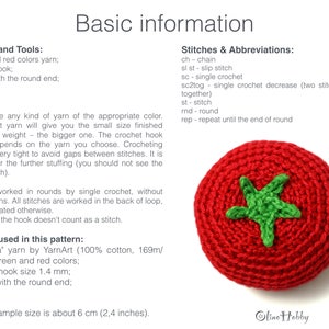 TOMATO Crochet Pattern PDF Crochet tomato pattern Amigurumi image 5