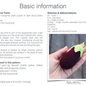 EGGPLANT Crochet Pattern for beginners image 5