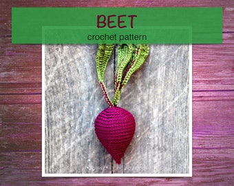 BEET Crochet Pattern PDF - Crochet beetroot pattern Amigurumi beetroot pattern Crochet vegetable pattern Amigurumi vegetables Play Food Beet