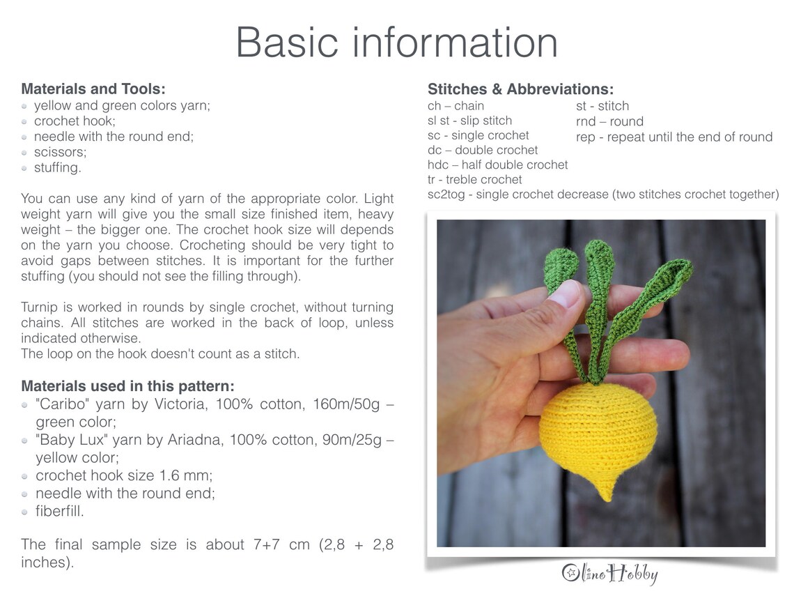 TURNIP Crochet Pattern PDF Crochet Turnip Pattern Amigurumi Etsy