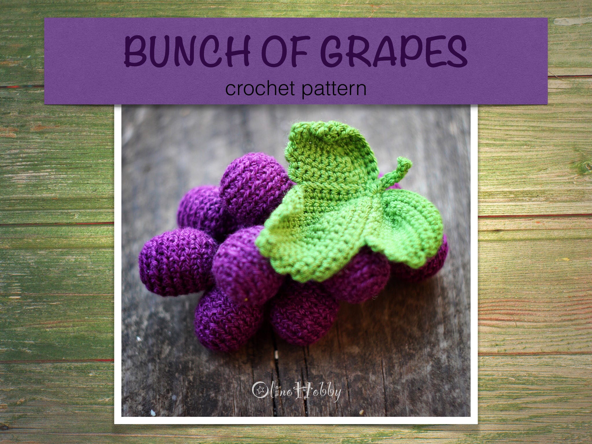 Pair of 1920's French Hand Crochet Grape & Leaf Clusters for