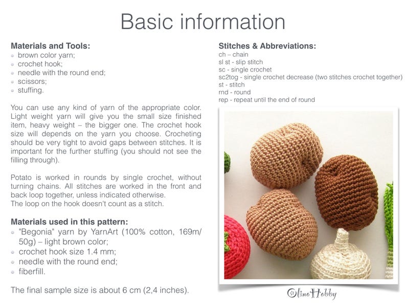 POTATO Crochet Pattern for beginners image 5