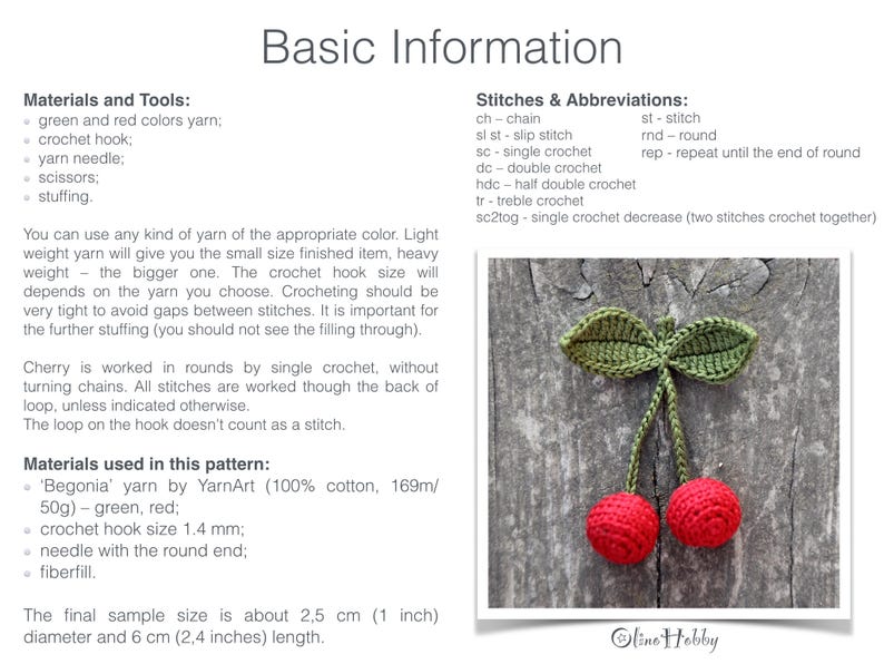 CHERRY crochet pattern for beginners image 7