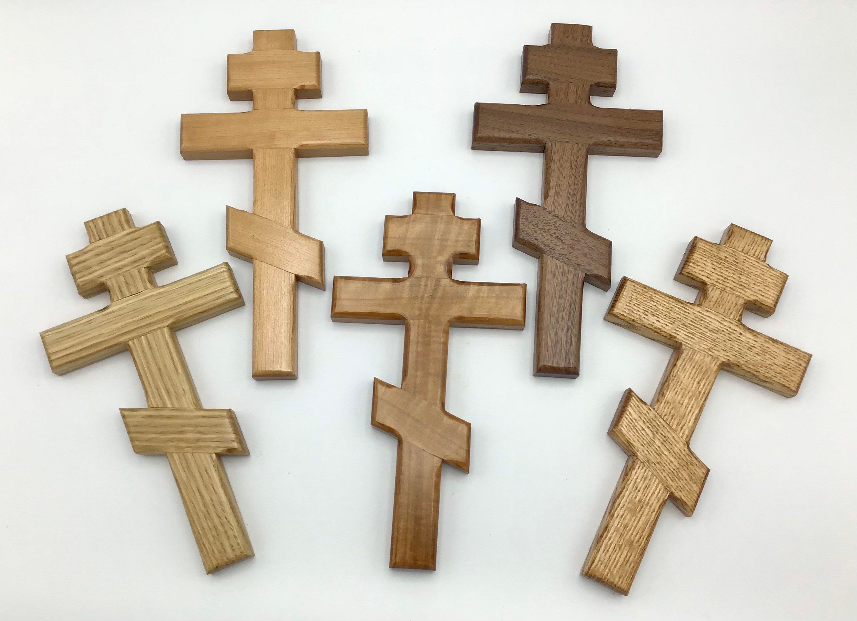 Pendant Necklace with Walnut Wood Beads and Walnut Wood Cross – Athonite